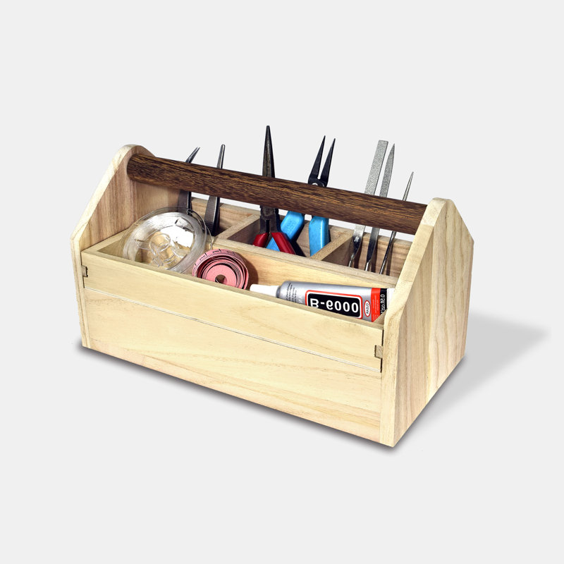 WFX Utility™ Achillea 10.5" Wooden Craft Tool Box Caddy & Reviews Wayfair